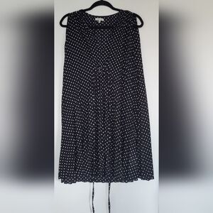 Max Studio Polka Dot Pleated Sleeveless Dress